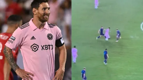 Messi hace que dos jugadores choquen en pleno juego