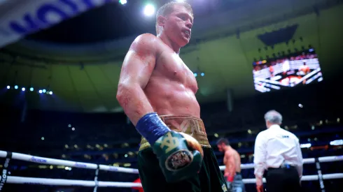 ZAPOPAN, MEXICO – MAY 06: Canelo Alvarez of Mexico looks on during the fight for the Super Middleweight Championship at Akron Stadium on May 06, 2023 in Zapopan, Mexico. (Photo by Hector Vivas/Getty Images)
