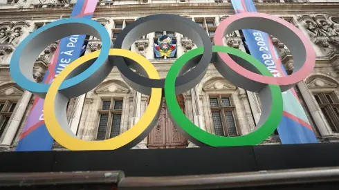 PARIS, FRANCE – SEPTEMBER 28: A view of the Olympic Rings on display in front of Paris City Hall ahead of the 2024 Paris Olympic Games in Paris, France on September 28, 2023. With the Olympic Games to be held in Paris, the capital of France in 2024, it is becoming increasingly difficult to find a house for rent in the city. With 16 million people expected to visit the city during the Games, rental prices have tripled, depending on the region. There are fears that this rise in prices will lead to a shortage of affordable housing, especially for locals. (Photo by Mohamad Salaheldin Abdelg Alsayed/Anadolu Agency via Getty Images)
