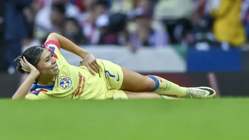 Kiana Palacios en festejo de gol durante el partido de vuelta de la semifinal en la Liga MX Femenil. Foto: Imago7
