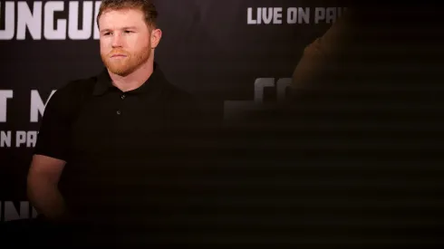 BEVERLY HILLS, CALIFORNIA – MARCH 19: A general view as Canelo Alvarez and Jaime Munguia speak to the media during a news conference to preview their super middleweight fight at The Beverly Hills Hotel on March 19, 2024 in Beverly Hills, California. (Photo by Katelyn Mulcahy/Getty Images)
