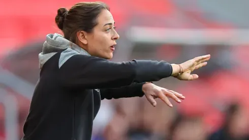 05 May 2024, Bavaria, Ingolstadt: Soccer: Bundesliga 3, FC Ingolstadt – SV Waldhof Mannheim, matchday 36 at Audi Sportpark. Ingolstadt coach Sabrina Wittmann reacts to the match. Photo: Daniel Karmann/dpa – IMPORTANT NOTE: In accordance with the regulations of the DFL German Football League and the DFB German Football Association, it is prohibited to utilize or have utilized photographs taken in the stadium and/or of the match in the form of sequential images and/or video-like photo series. (Photo by Daniel Karmann/picture alliance via Getty Images)
