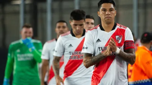 BUENOS AIRES, ARGENTINA – 2022/02/05: Enzo Perez of River Plate in action during a friendly match between River Plate and Velez Sarfield, at the Antonio Vespucio Liberti Monumental Stadium.Final score 0-0. (Photo by Manuel Cortina/SOPA Images/LightRocket via Getty Images)-Not Released (NR)
