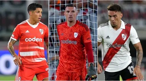 Enzo Pérez, Franco Armani y Enzo Díaz.