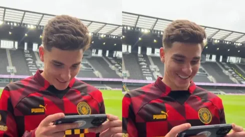 Julián enterneció a todos el mundo River con su respuesta al gol que marcó.