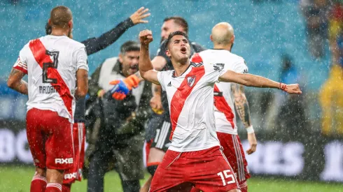 Exequiel Palacios, eufórico tras el triunfo ante Gremio.