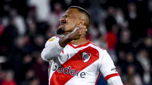 Salomón festejó su primer gol en el Monumental (Photo by Marcelo Endelli/Getty Images)
