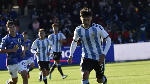 Pablo Solari marcó uno de los goles en la derrota del Sub 23 argentino.
