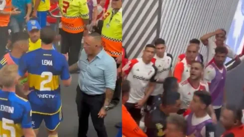 Lema fue a la puerta del vestuario a esperarlo a Armani.