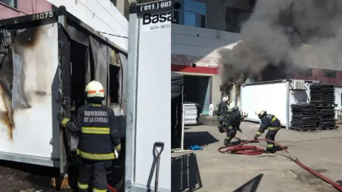 Incendio en un contenedor