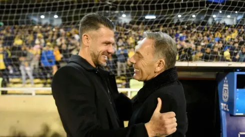 Russo y Demichelis previo a un partido 
