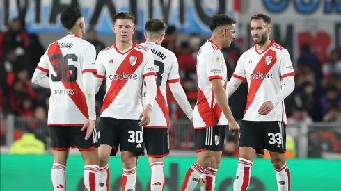 Los jugadores de River, en un duelo por Liga Profesional.