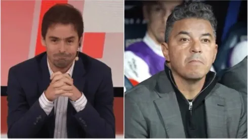 Mariano Closs notó fastidioso a Marcelo Gallardo por el juego de River vs Talleres por la Copa Libertadores 2024 (Captura TV).
