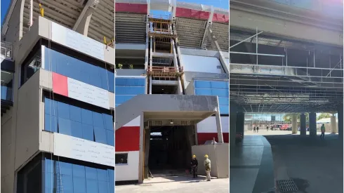 Avanzan las obras en el Monumental: placas de aluminio para la fachada y unión de tribunas