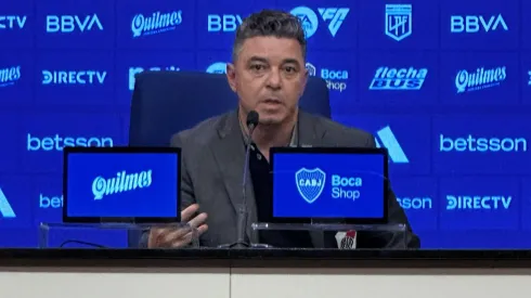 Marcelo Gallardo, en conferencia de prensa tras el Superclásico.
