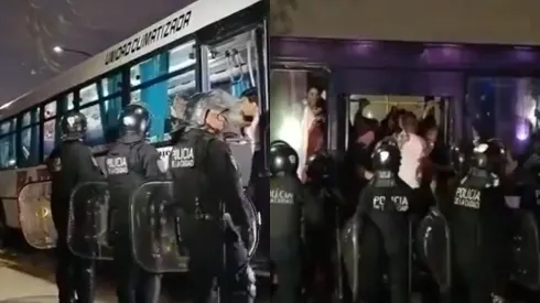 La Policía de la Ciudad requisó micros con hinchas de River.
