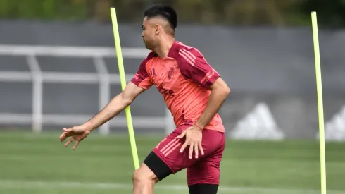 Pity Martínez, en el entrenamiento del martes (Foto Prensa River).
