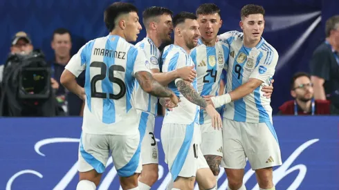 Los jugadores de Argentina, a puro festejo.