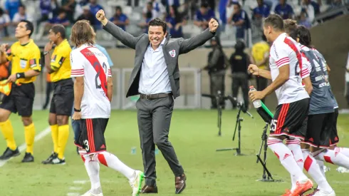 Marcelo Gallardo festeja la goleada de River ante Cruzeiro en 2015
