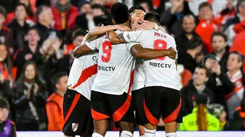 Los jugadores de River, a puro festejo.