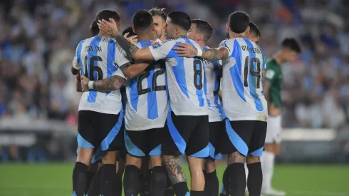 Los jugadores de la Selección Argentina, a puro festejo.