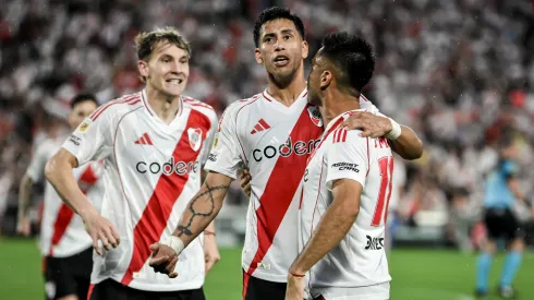 Los jugadores de River, a puro festejo.