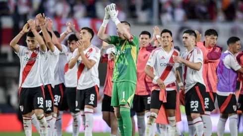 La emoción de los jugadores de River después del último triunfo.