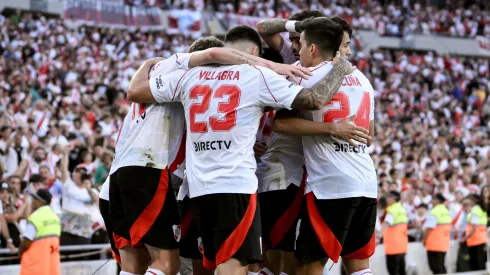 Los futbolistas de River, eufóricos.