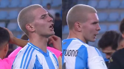 Franco Mastantuono se cruzó con un brasileño una vez terminado el partido.