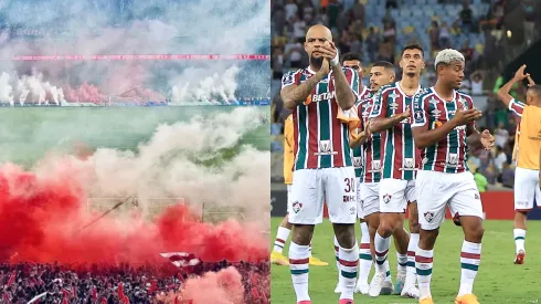 El brasileño Felipe Melo, rendido ante la hinchada de River y el Monumental.