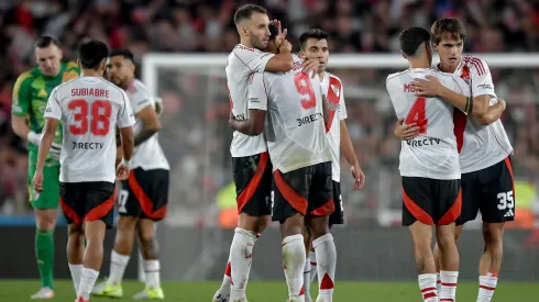 Los jugadores de River Plate, a puro festejo.