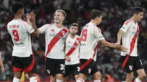 Los jugadores de River, a puro festejo.