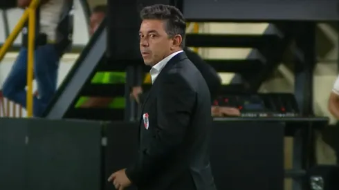 Gallardo, en River vs. Universitario (Foto: Captura Telefé).