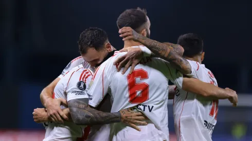 Los jugadores de River Plate, a puro festejo.