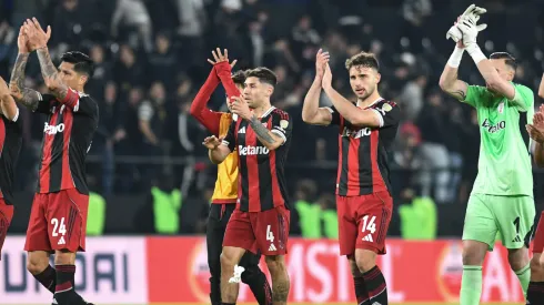 Los jugadores de River, a puro festejo.