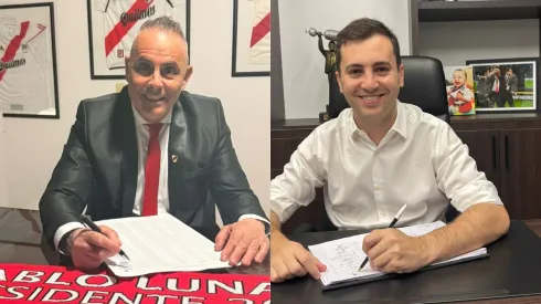 Los cinco candidatos en River.