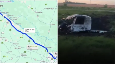 Accidente en Ruta 9 por donde los hinchas de River viajan rumbo a Rosario para el partido con Racing por Copa Argentina 2025.