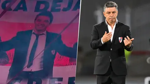 Gallardo fue ovacionado por los hinchas.