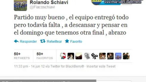 Schiavi: “A pensar en el domingo”