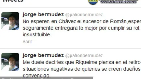 Bermúdez: "Riquelme piensa en el retiro"