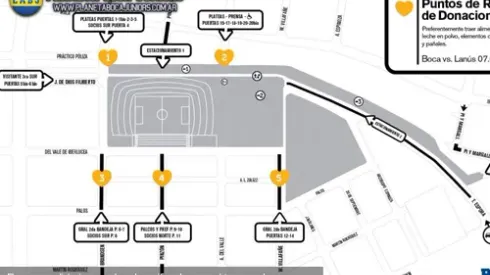 Mapa de donaciones en La Bombonera