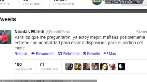 Blandi volvería a entrenar con el grupo