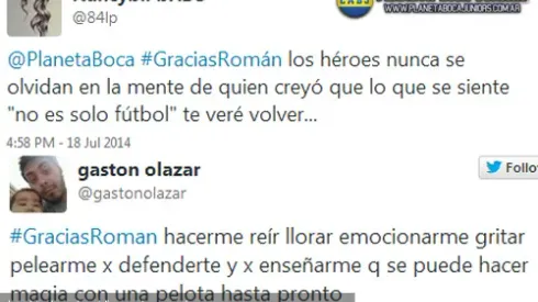 Los mensajes de la gente: #GraciasRomán