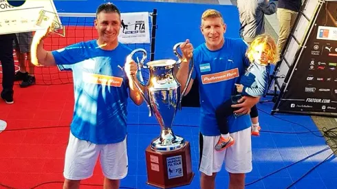 Palermo y Abbondanzieri, bicampeones del mundo en fútbol tenis