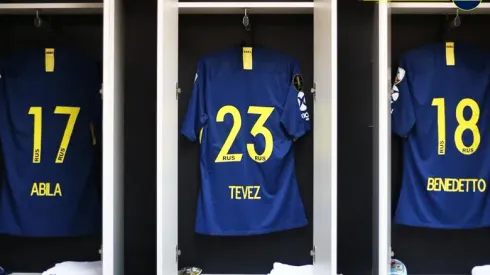 Vestuario xeneize en Madrid