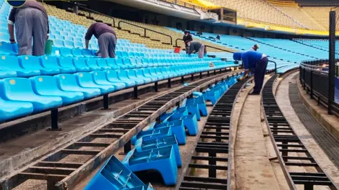 Avanzan las obras en la platea baja de La Bombonera