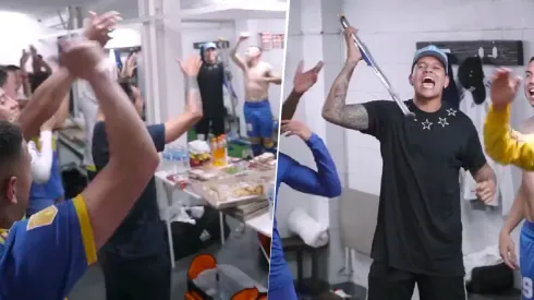 VIDEO | Marcos Rojo agitó las muletas: el cantito del plantel de Boca en el vestuario de La Plata
