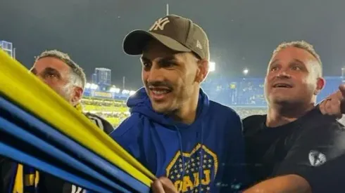 Leandro Paredes en La 12 viendo Boca vs. Nacional Potosí
