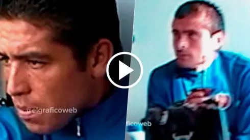 Riquelme, muy tranquilo antes de enfrentar al Real Madrid junto con el Chelo Delgado.
