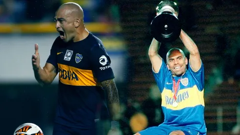 Silva y Serna, dos exponentes del Boca versión pelados. Foto: Getty.
